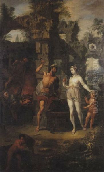 Venus Dans La Forge De Vulcain Oil Painting by Jan Jakob (Jean Jacques) Spoede