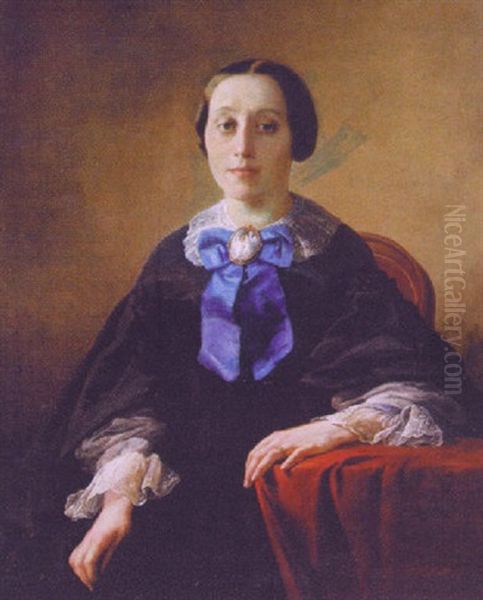 Portrait Of One Of The Zuurmond Sisters Oil Painting by Jacob Spoel