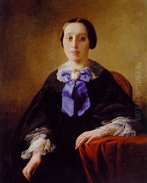 Portrait Of An Elegant Woman Oil Painting by Jacob Spoel