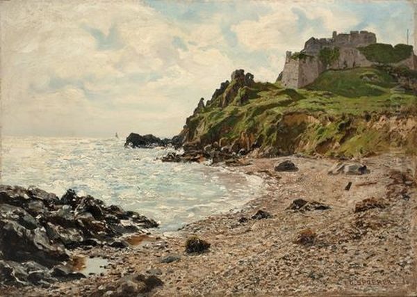 The Bay Of Mont-orgeuil, Jersey Oil Painting by Eduard Spoerer