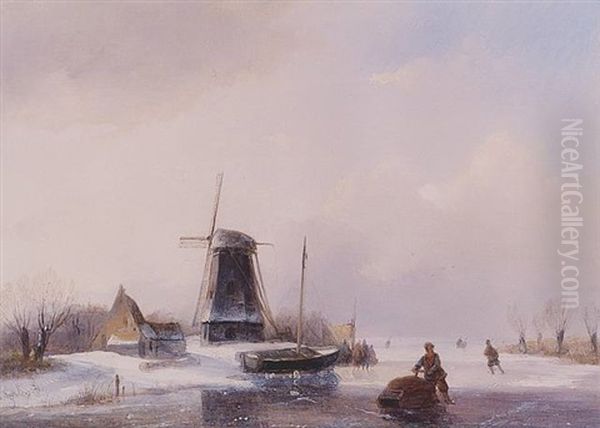 Strand Der Normandie Oil Painting by Jan Jacob Spohler