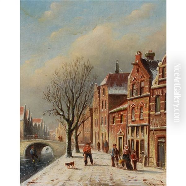 Keizersgracht Nr The Brouwersgracht, Amsterdam Oil Painting by Jan Jacob Spohler