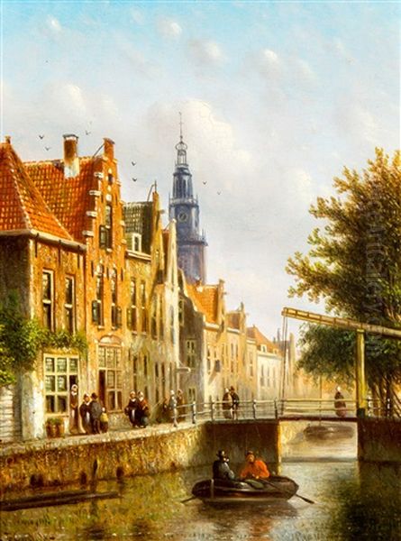 View On The Zuiderkerk, Amsterdam Oil Painting by Johannes Franciscus Spohler