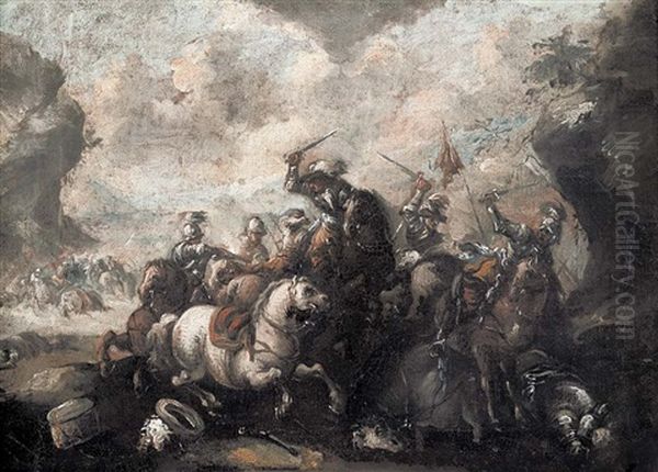 Battaglia Oil Painting by Ilario Spolverini