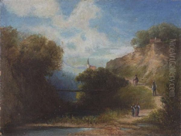 Kirchgang Oil Painting by Philipp Sporrer