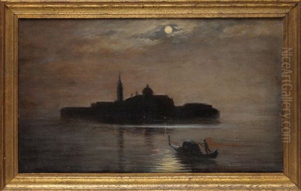 A Venetian Nocturne Oil Painting by Henry Fenton Spread