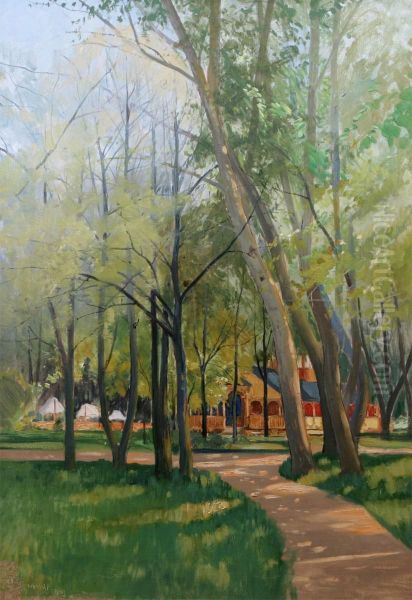 Solbelyst Park Oil Painting by Carl Brandt