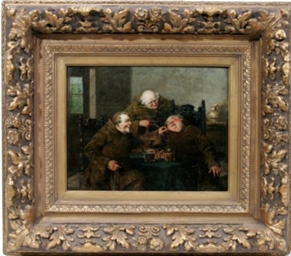 Monks Oil Painting by Alfons Spring