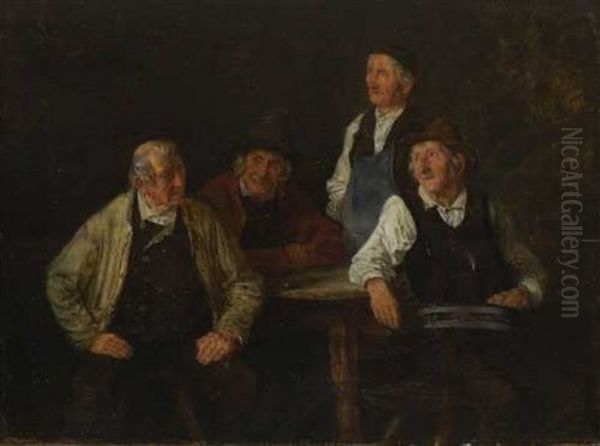 Disput Am Stammtisch Oil Painting by Alfons Spring