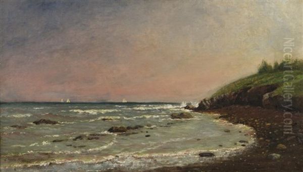 Easton's Beach Oil Painting by Charles Springer