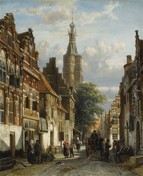 View Of The Little Church In Zalt Bommel, Province Of Gelderland Oil Painting by Cornelis Springer