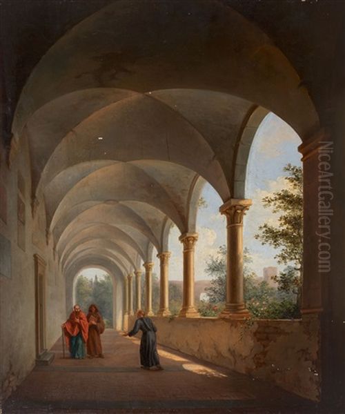 The Cloister Oil Painting by Charles Spruyt