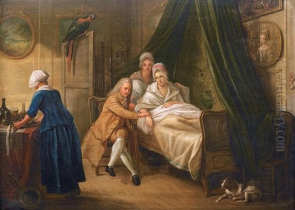 La Visite Du Medecin Au Malade Alite by Philippe Lambert Joseph Spruyt