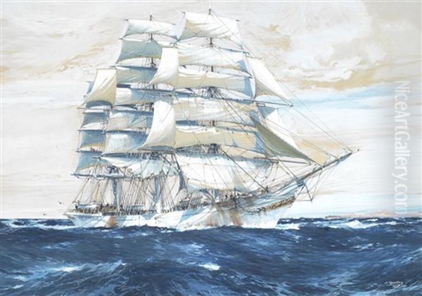 The Full-rigged Passenger Ship Thomas Stephens Oil Painting by Jack Spurling