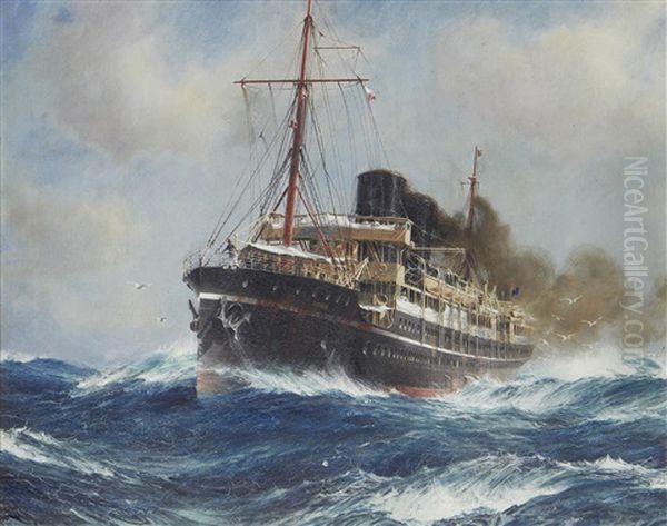 The Steam Ship Osiris Oil Painting by Jack Spurling