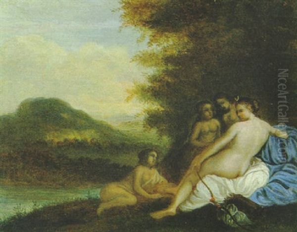 Diana Mit Ihren Nymphen An Einem Flusufer Ruhend Oil Painting by Pieter Hendrickx Spykerman