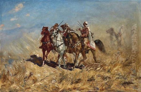 Arabische Reiter Oil Painting by Heinrich Maria Staackmann