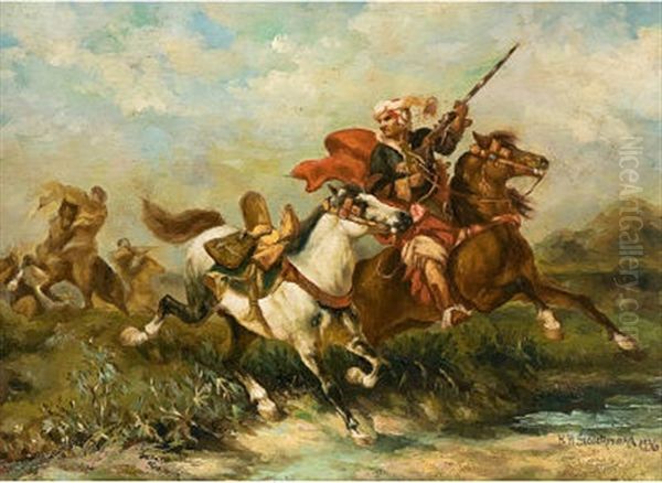 Arabische Reiter Oil Painting by Heinrich Maria Staackmann