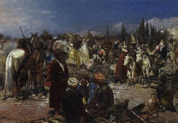 Orientalischer Markt Oil Painting by Heinrich Maria Staackmann