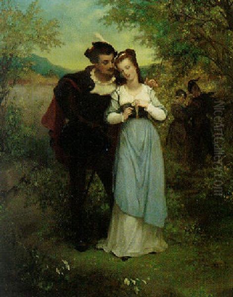 Faust And Marguerite Oil Painting by Gustave Staal