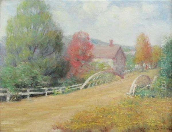 Country Road With Bridge Oil Painting by Anna Lee Stacey