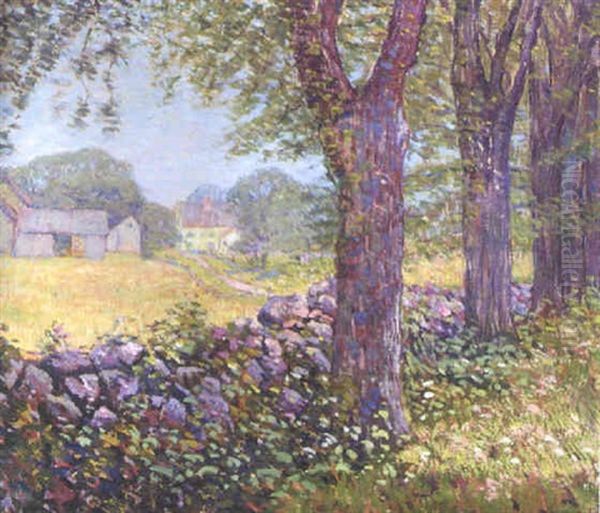 Landscape With Houses Oil Painting by John Franklin Stacey