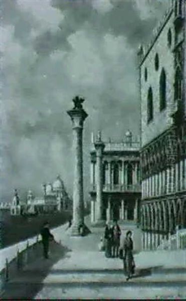 Venezianische Vedute Oil Painting by Ernst Stache