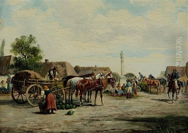 Markttag Oil Painting by Wladyslaw Stachowski