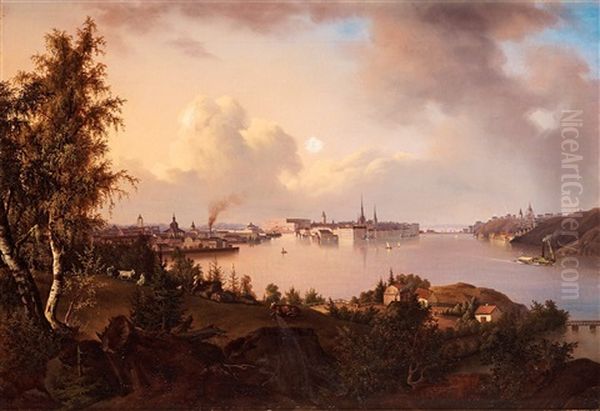 View Of Stockholm Oil Painting by Joseph Magnus Stack