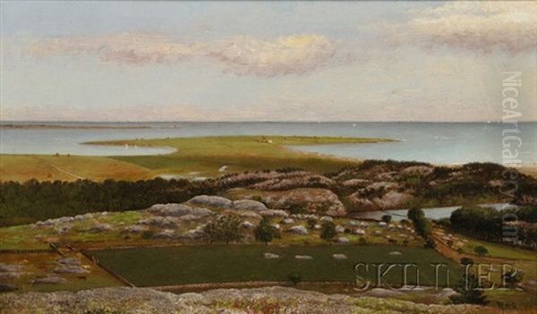 Coastal Landscape With Pastures And Farmland Oil Painting by William Corning Stacy