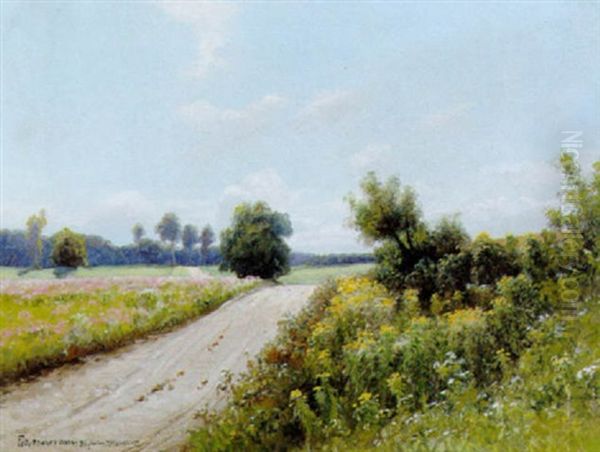 Sommerdag Pa Landet Oil Painting by Fritz Staehr-Olsen