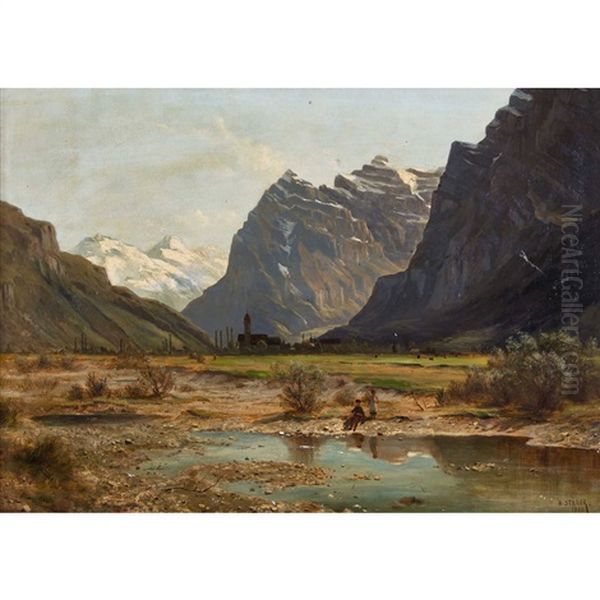 Glarnisch Im Klontal Oil Painting by Balz Staeger