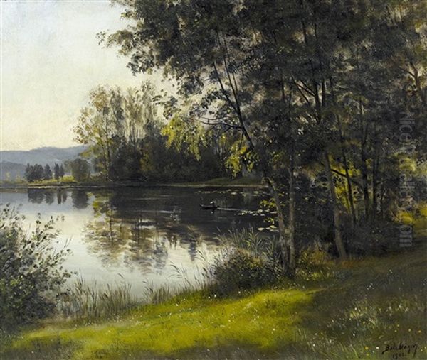 Am Katzensee Oil Painting by Balz Staeger