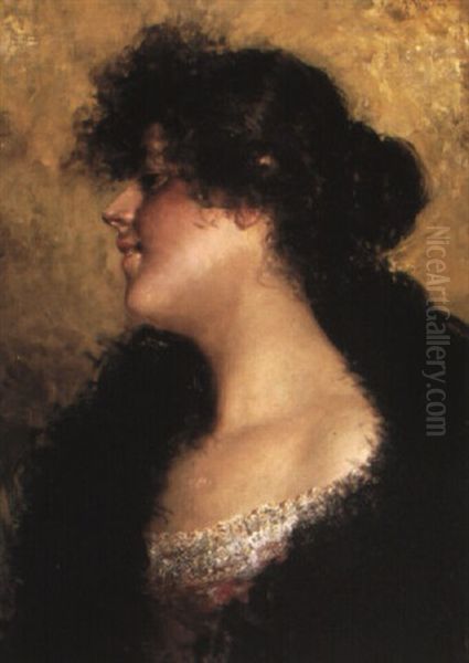 Portrait Of A Lady Oil Painting by Arturo Stagliano