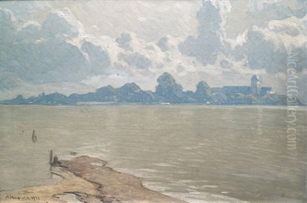 Mittagsstille Am Chiemsee Oil Painting by Albert Stagura