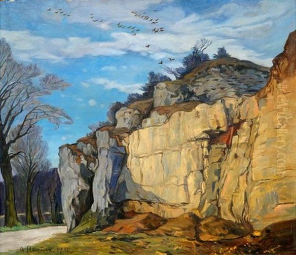 Felsige Landschaft Oil Painting by Albert Stagura