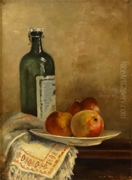 Still Life With Apples Oil Painting by Constantin Daniel Stahi