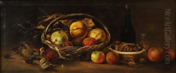 Still Life With Fruit Oil Painting by Constantin Daniel Stahi