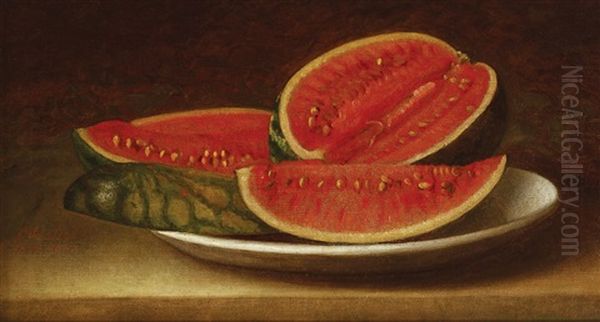 Watermelons Oil Painting by Constantin Daniel Stahi