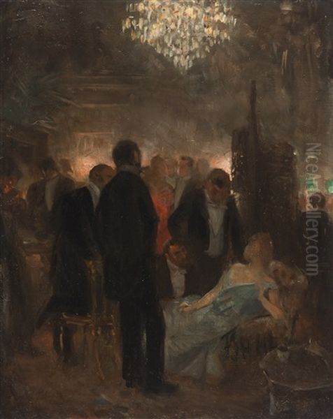 Abendgesellschaft Im Festsaal Oil Painting by Friedrich Stahl