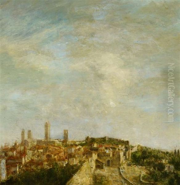 Blick Auf Siena Oil Painting by Friedrich Stahl