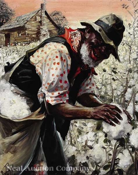 Cotton Picker Oil Painting by Paul C. Stahr