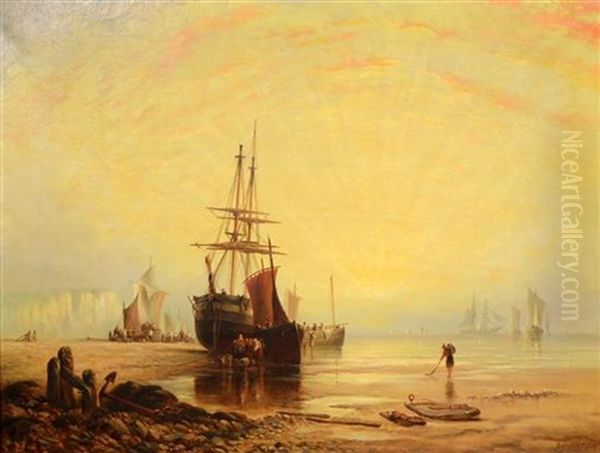 On The Kentish Coast Oil Painting by George Stainton