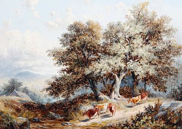 On The Alwen, Derbyshire Oil Painting by George Stainton