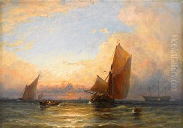 Barges Of Sherness Oil Painting by George Stainton