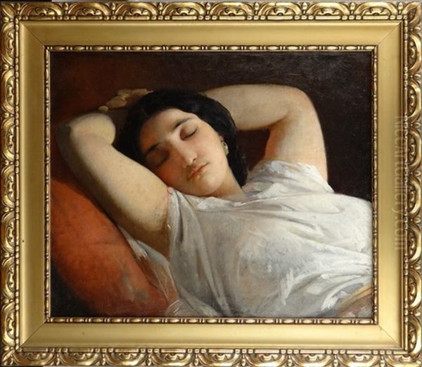 Femme Endormie Oil Painting by Joseph Stallaert