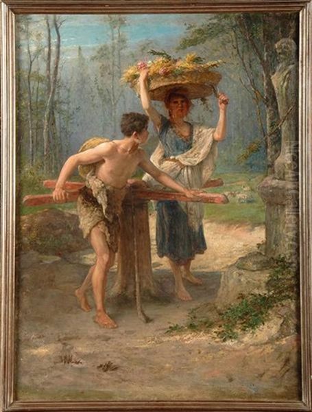 Le Droit De Passage Oil Painting by Joseph Stallaert