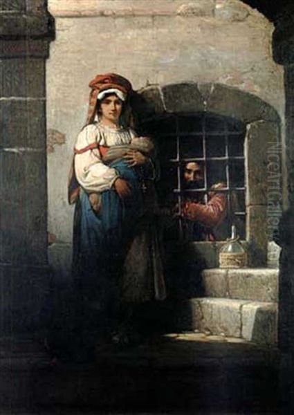 La Visite Au Prisonnier Oil Painting by Joseph Stallaert