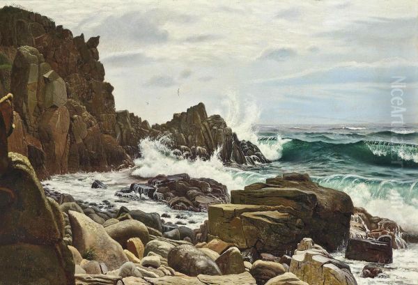 A View From Helligdomsklipperne On Bornholm Island, Denmark Oil Painting by Johannes Herman Brandt