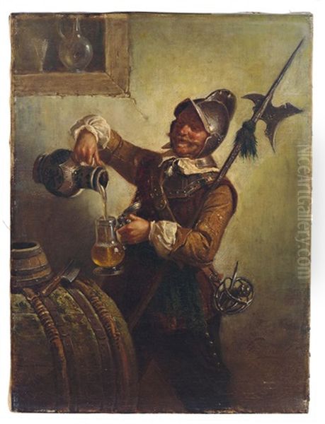 Landsknecht Im Weinkeller Oil Painting by Eberhard Stammel